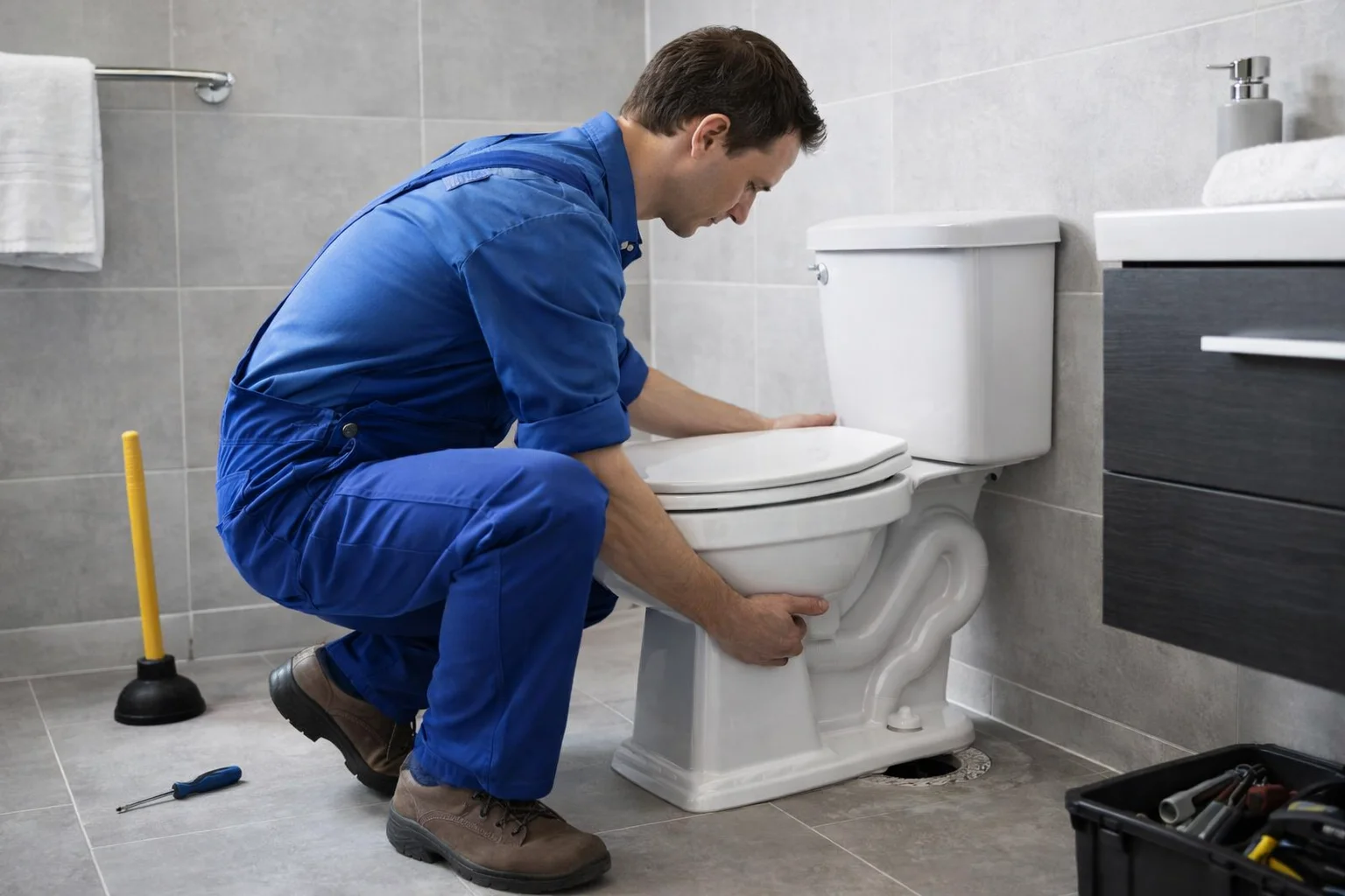 Toilet replacement and bathroom upgrade